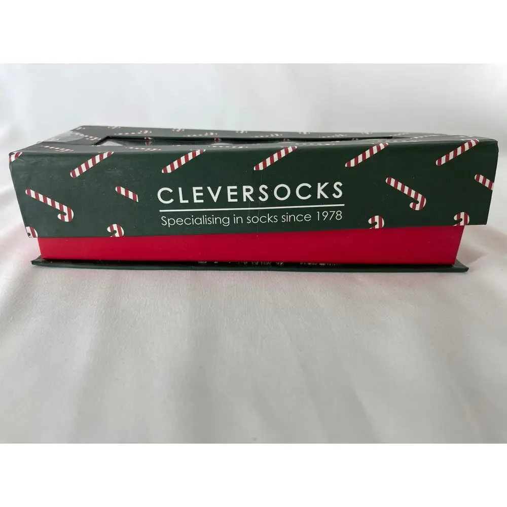 CleverSocks 5 Pairs Socks Christmas Holiday Xmas Design Shoe Size 6-12.5 NEW
